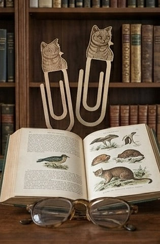 Große Holz-Büroklammer – verschiedene handgezeichnete Motive | ca. 10 cm