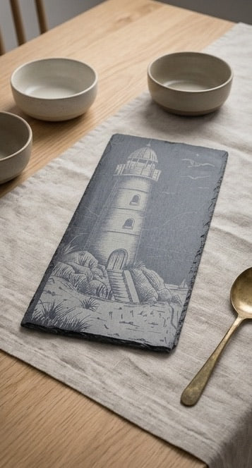 Schiefertafel „Leuchtturm“ | 35 × 15 cm