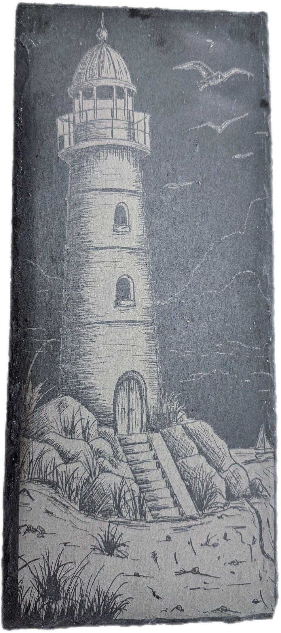 Schiefertafel „Leuchtturm“ | 35 × 15 cm