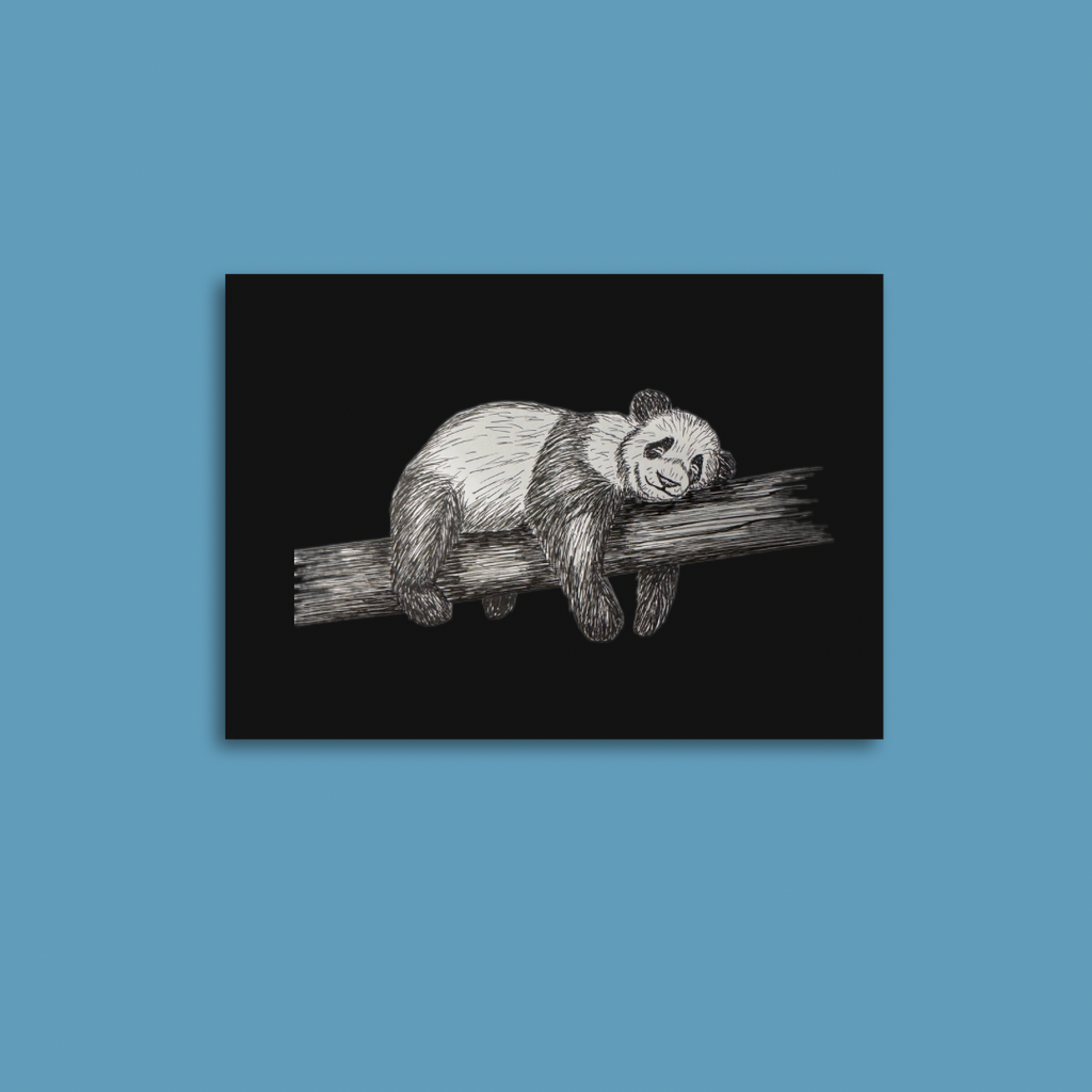 Postkarte "Fauler Panda"