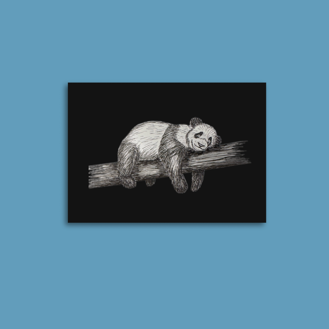 Postkarte "Fauler Panda"