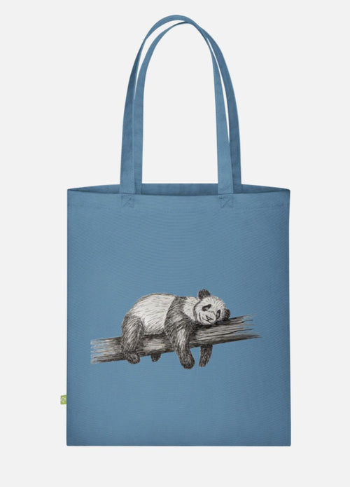 Canvas Stoffbeutel "Fauler Panda" Farbauswahl möglich.