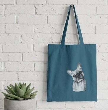 Canvas Stoffbeutel "Frenchie" Farbauswahl möglich