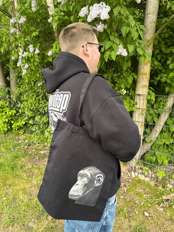 Canvas Stoffbeutel "Affe" Farbauswahl möglich