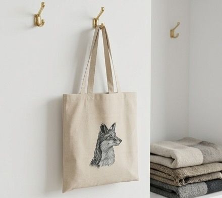 Canvas Stoffbeutel "Fuchs" Farbauswahl möglich