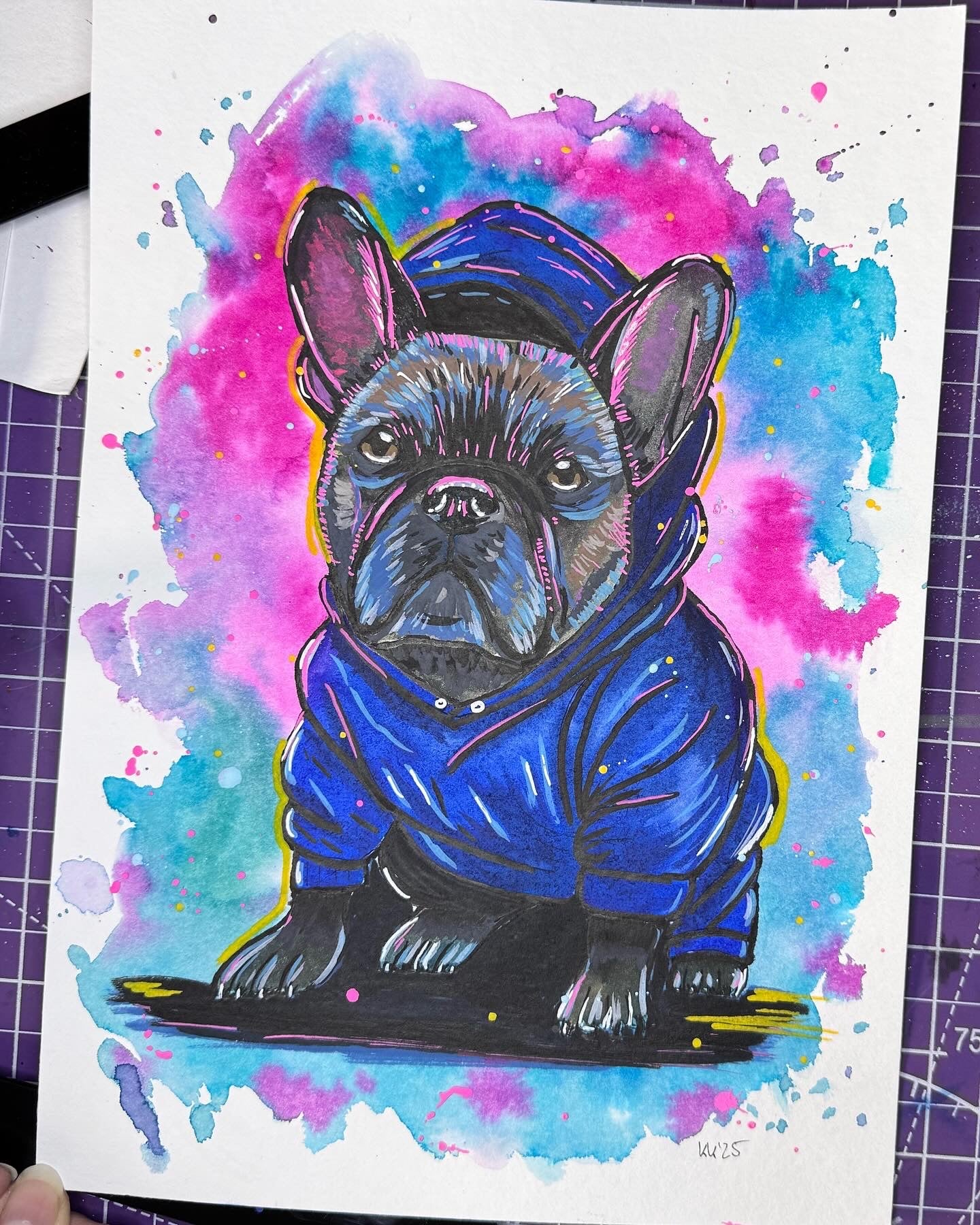 Poster "Frenchie bunt"