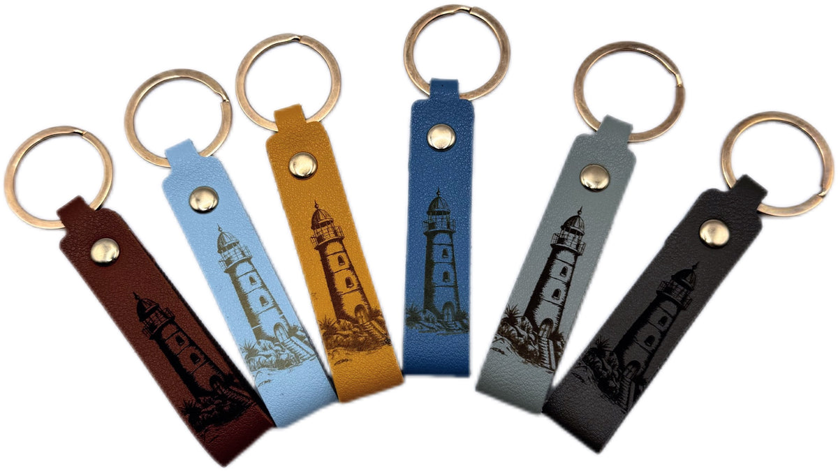 Leder-Schlüsselanhänger „Leuchtturm“ – verschiedene Farben
