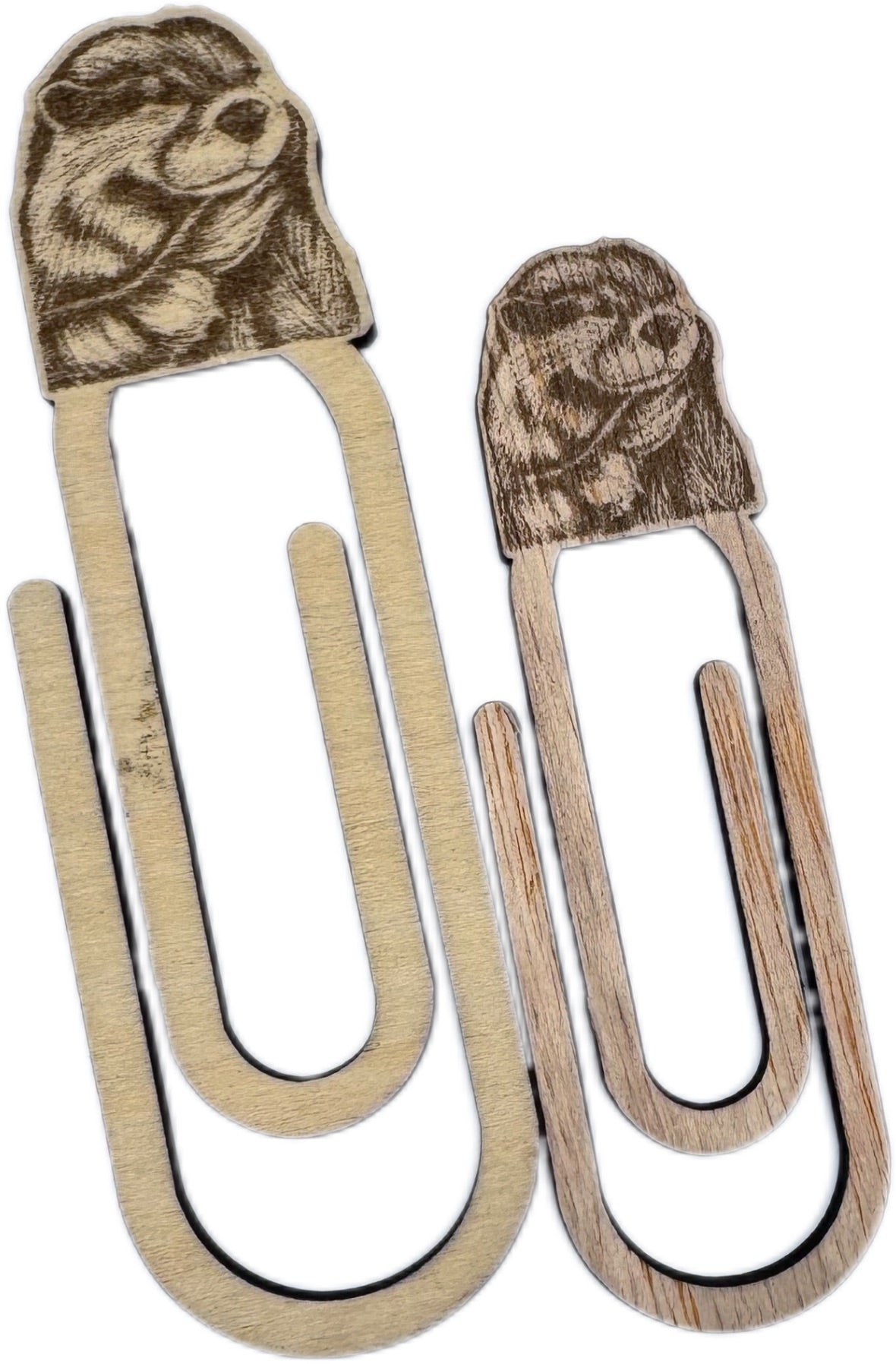 Holz-Büroklammern im 2er-Set – verschiedene Motive | 8 &amp; 10 cm