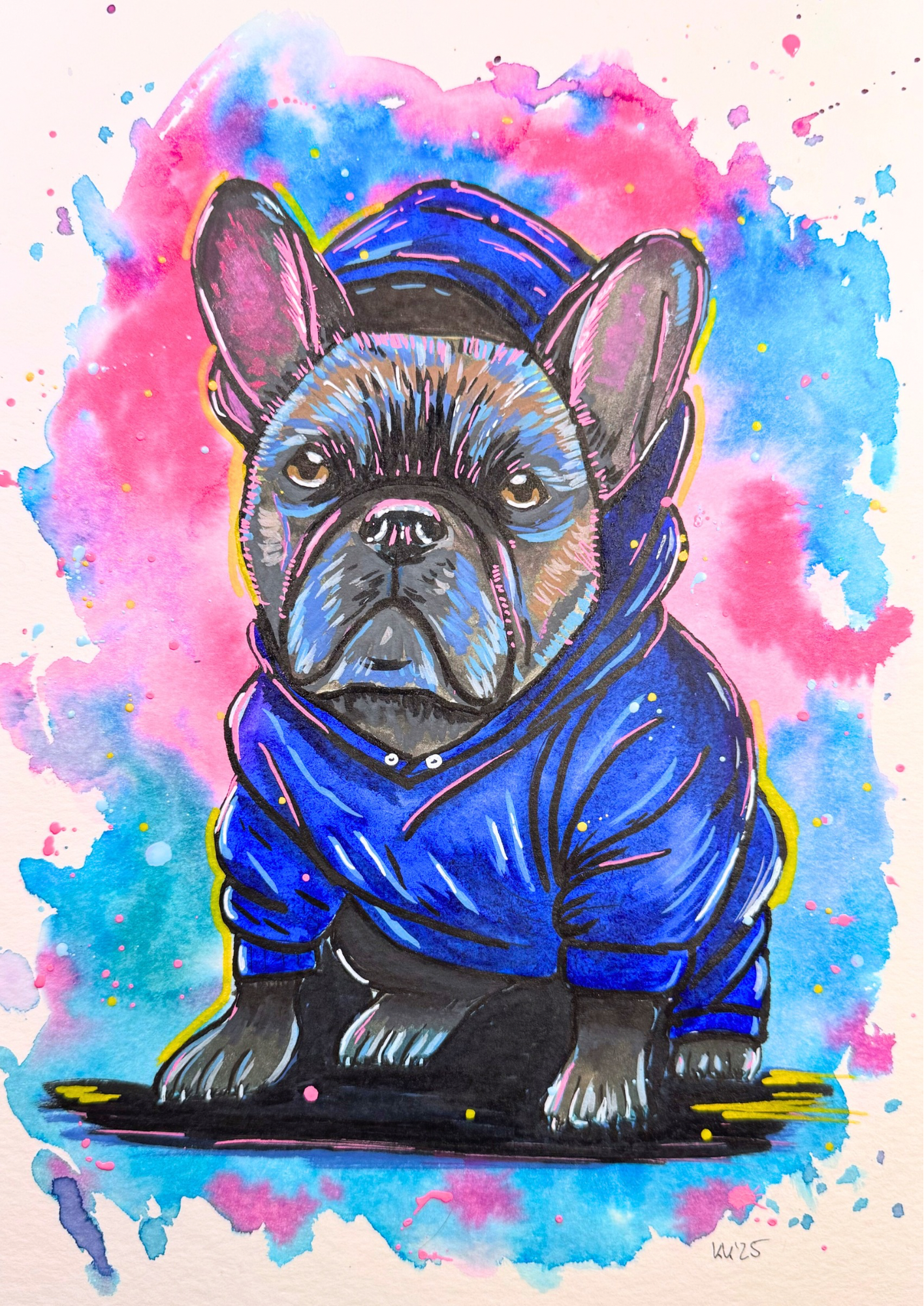 Poster "Frenchie bunt"
