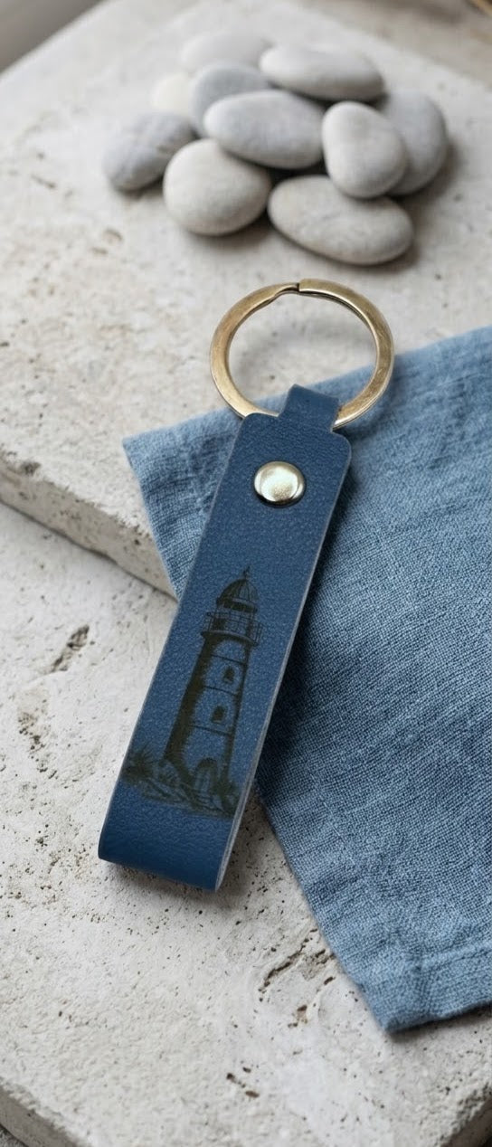 Leder-Schlüsselanhänger „Leuchtturm“ – verschiedene Farben