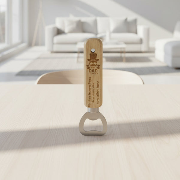 Flaschenöffner mit Holzgriff Personalisierbar